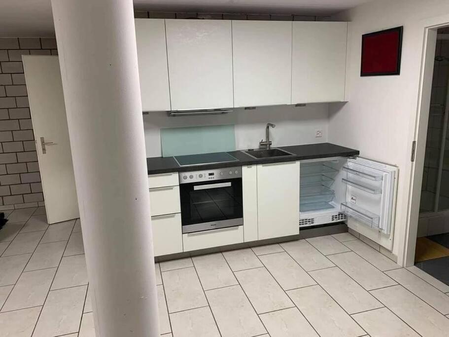 Basel - 5 Mins Away - Modern Basement Studio With Kitchen 35M2 In 무텐츠 외부 사진